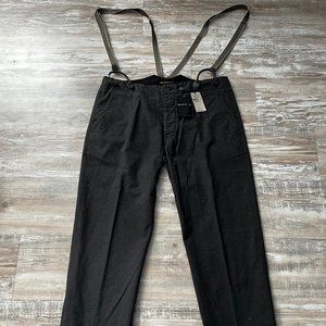 John Varvatos Suspender Pant - Gray - 34 (NWT)